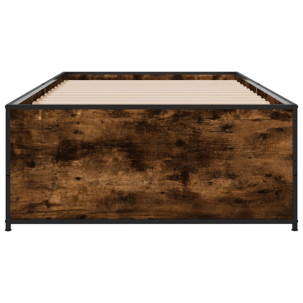Okvir kreveta boja hrasta 75 x 190 cm konstruirano drvo i metal