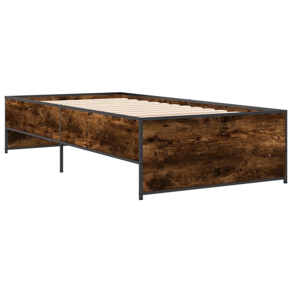 Okvir kreveta boja hrasta 75 x 190 cm konstruirano drvo i metal