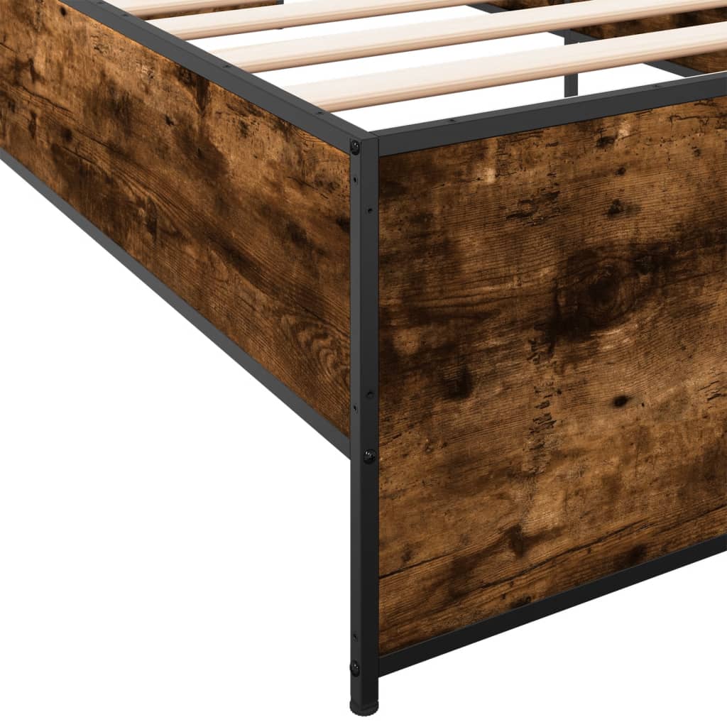 Okvir kreveta boja hrasta 75 x 190 cm konstruirano drvo i metal