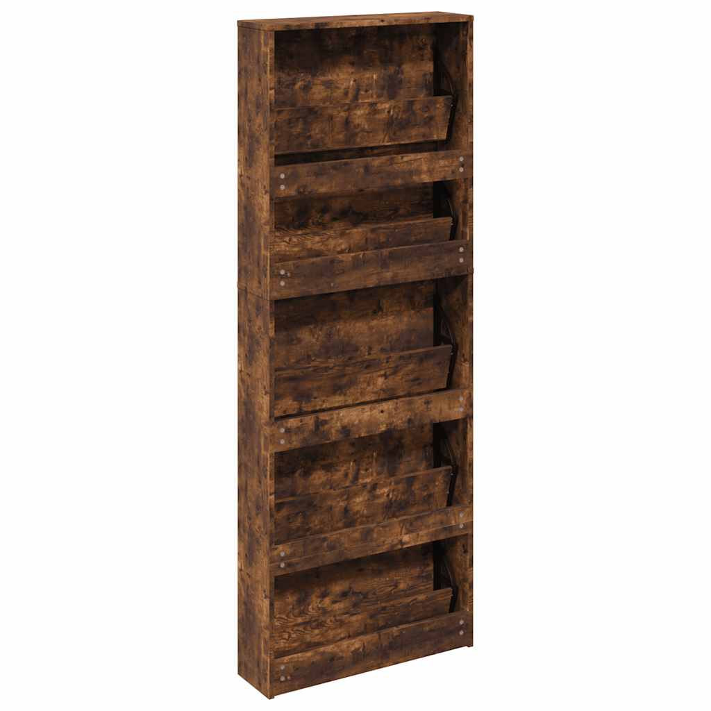 Ormarić za cipele sa zrcalom 5 razine boja hrasta 63x17x169,5cm