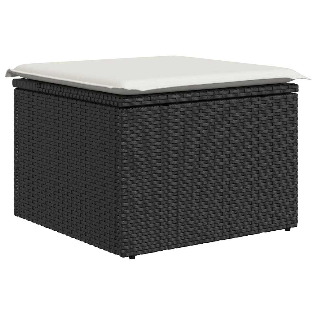 11-dijelni set vrtnih sofa od poliratana s jastucima crni