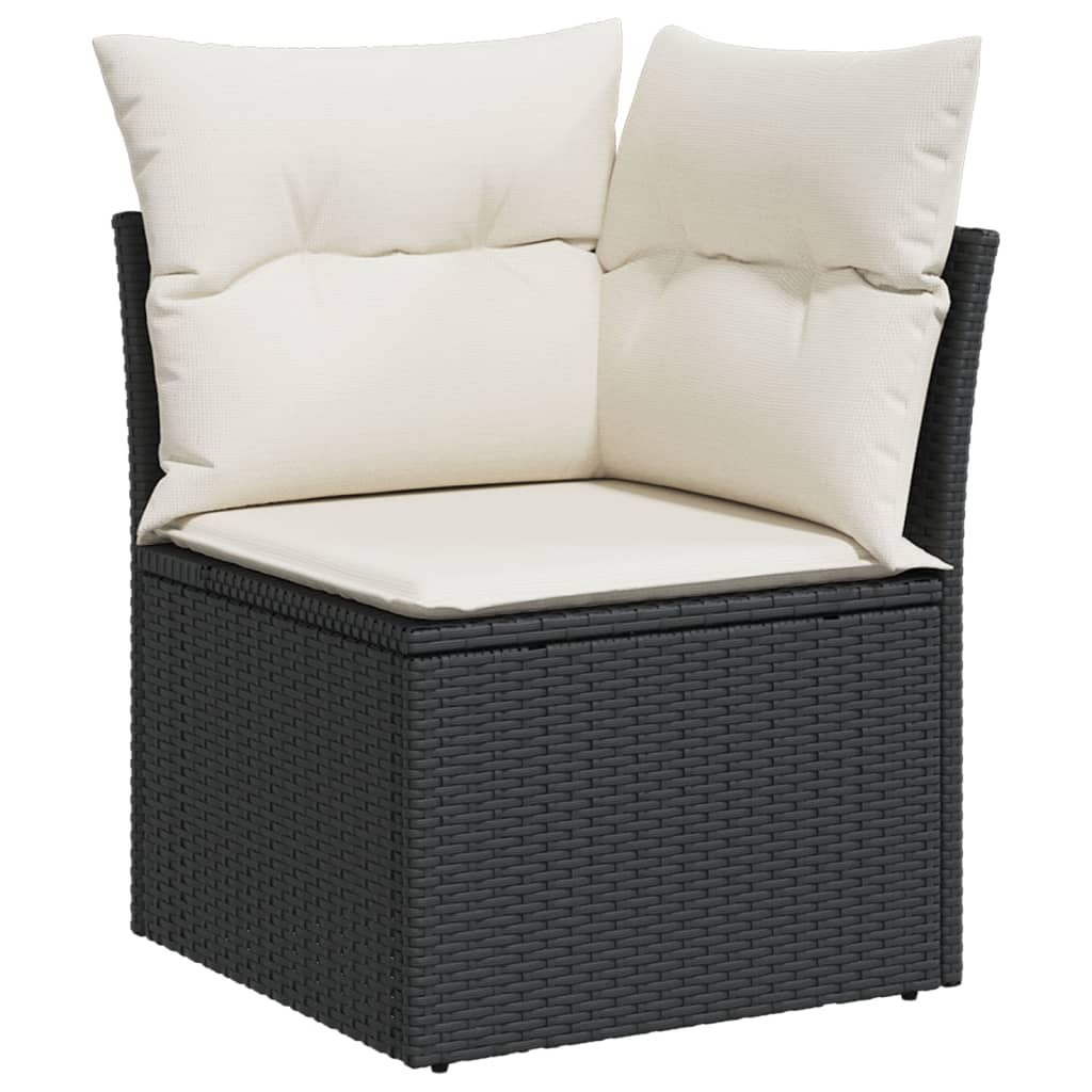 9-dijelni set vrtnih sofa s jastucima crni od poliratana
