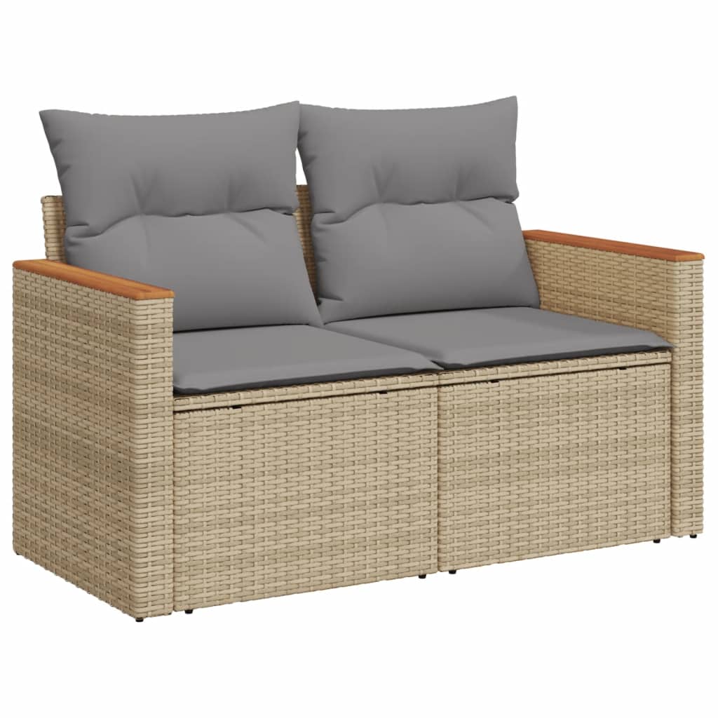 7-dijelni set vrtnih sofa s jastucima bež od poliratana