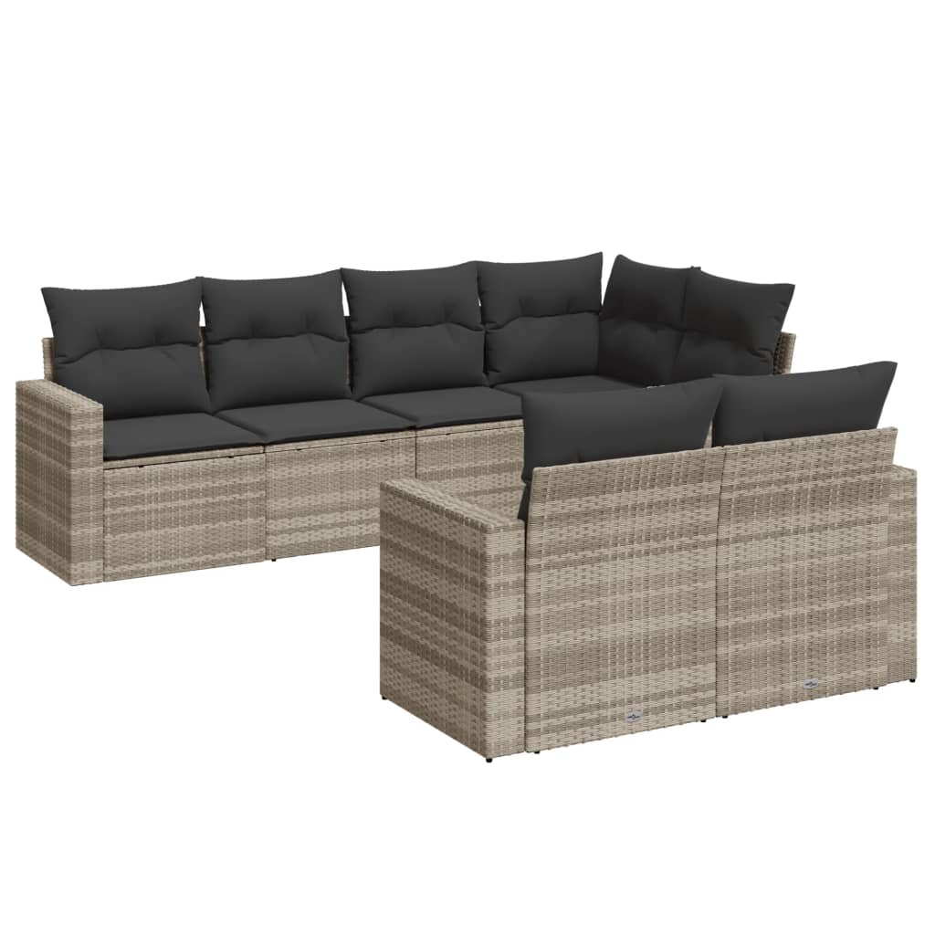7-dijelni set vrtnih sofa svjetlosivi od poliratana