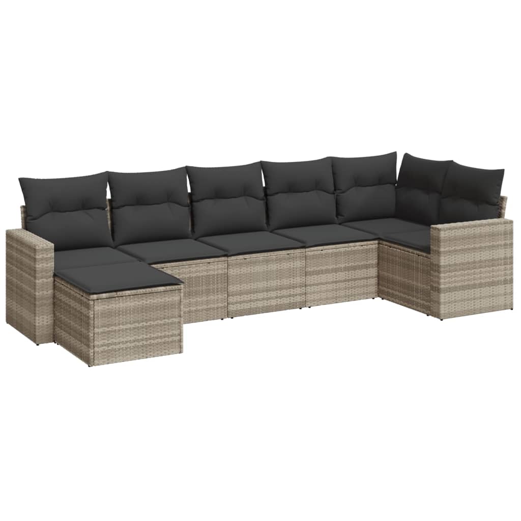 7-dijelni set vrtnih sofa svjetlosivi od poliratana
