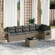 7-dijelni set vrtnih sofa sivi od poliratana
