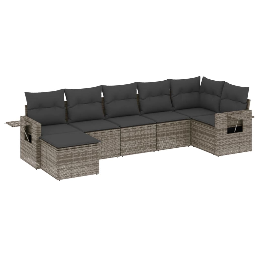7-dijelni set vrtnih sofa sivi od poliratana