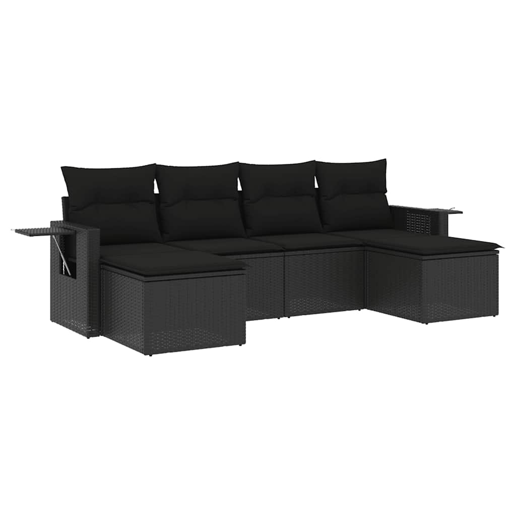 7-dijelni set vrtnih sofa od poliratana s jastucima smeđi