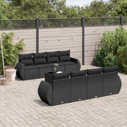 9-dijelni set vrtnih sofa s jastucima crni od poliratana