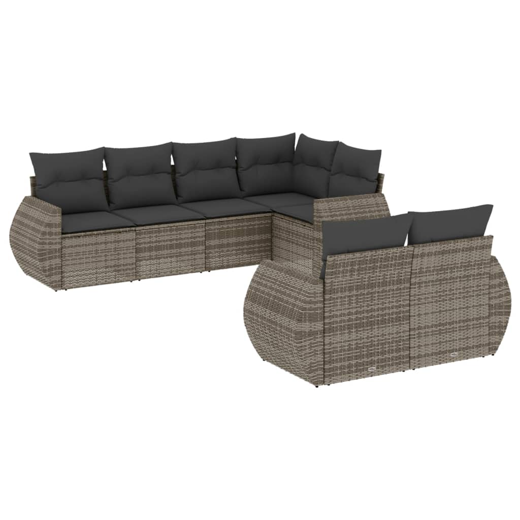 7-dijelni set vrtnih sofa sivi od poliratana
