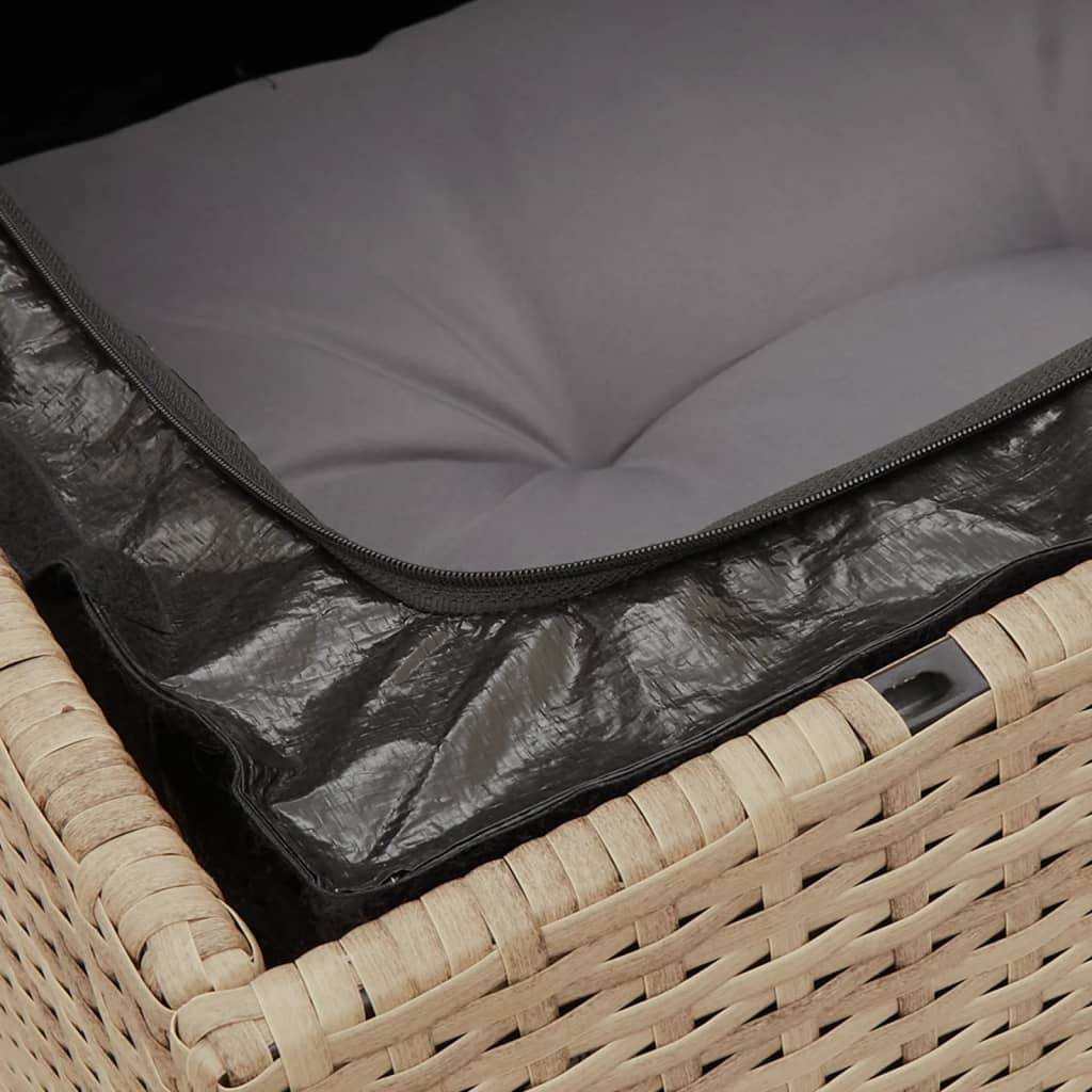 9-dijelni set vrtnih sofa s jastucima bež od poliratana