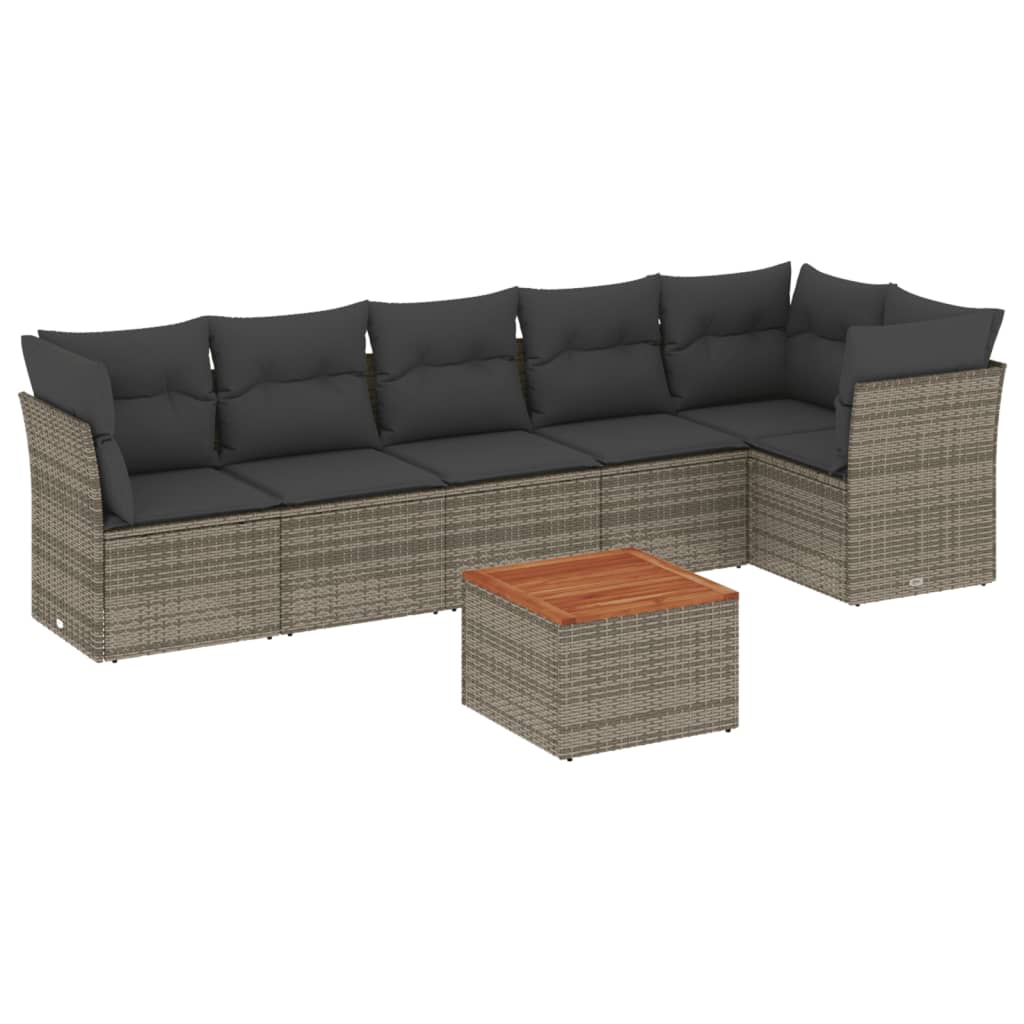 7-dijelni set vrtnih sofa sivi od poliratana