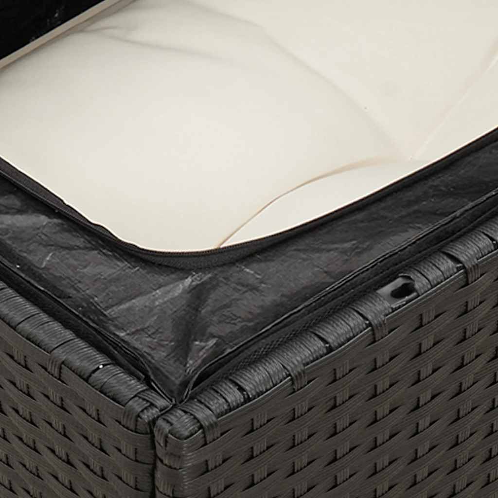 8-dijelni set vrtnih sofa od poliratana s jastucima crni