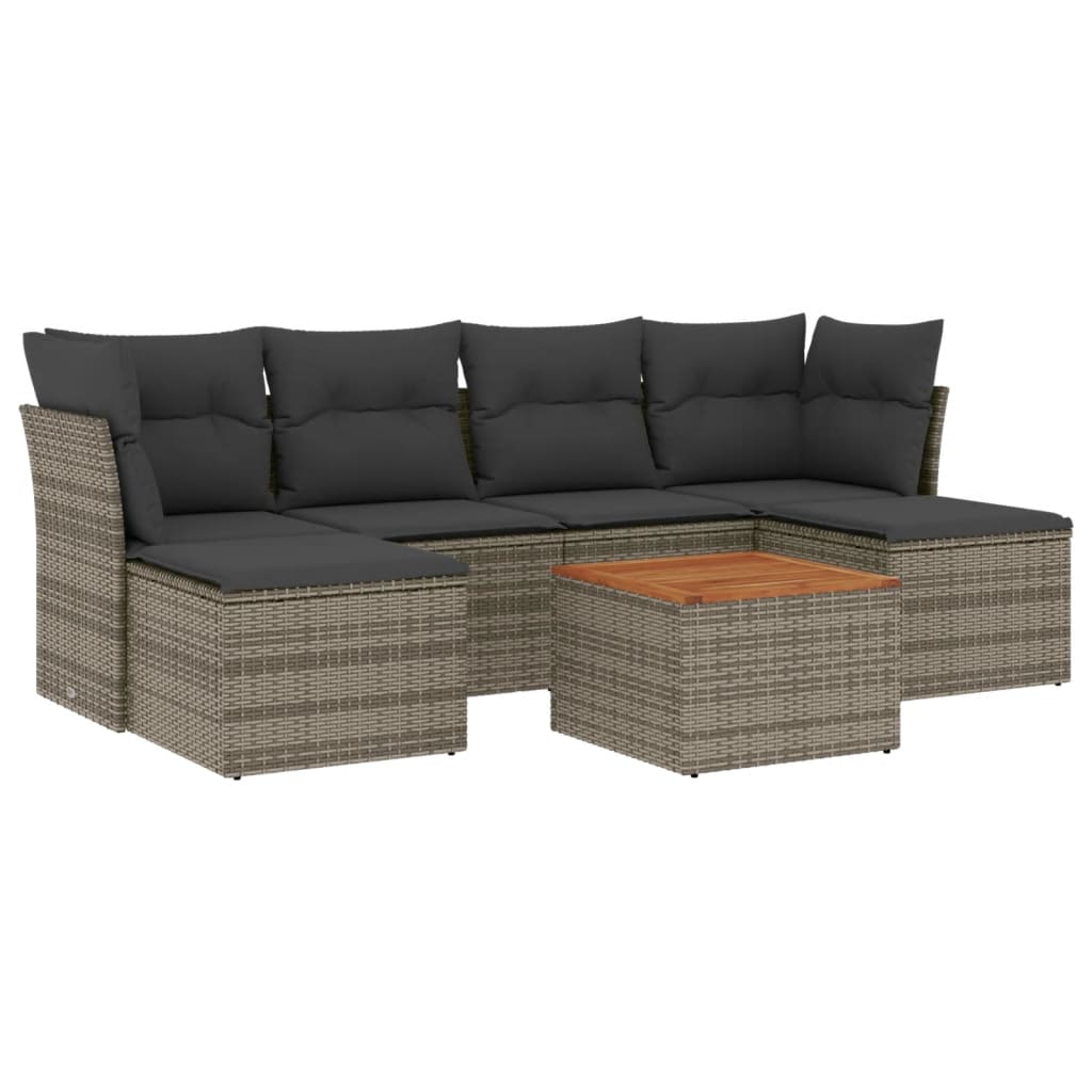 7-dijelni set vrtnih sofa sivi od poliratana