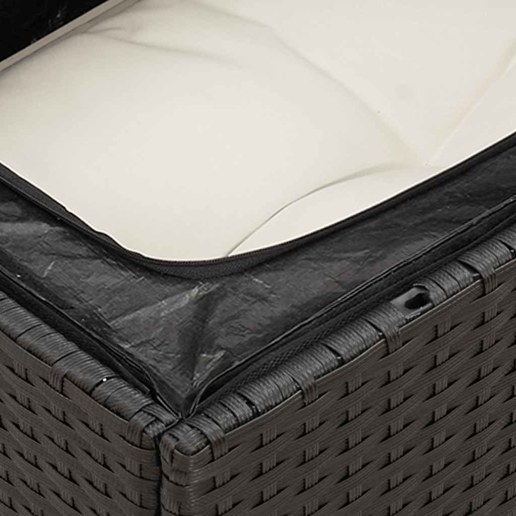 9-dijelni set vrtnih sofa s jastucima crni od poliratana