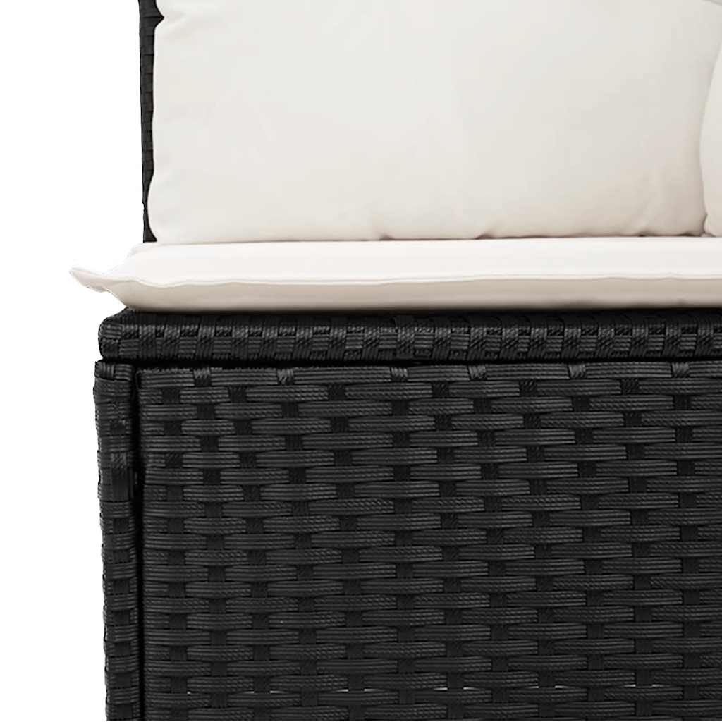 10-dijelni set vrtnih sofa s jastucima crni od poliratana