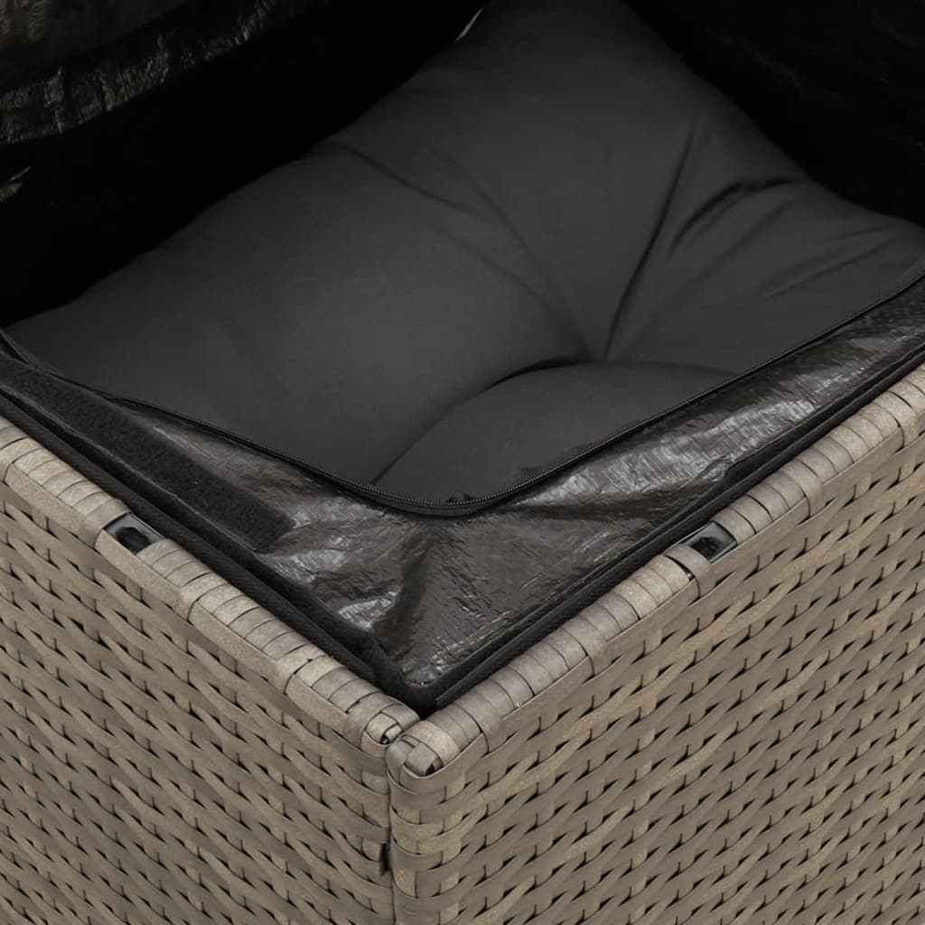 10-dijelni set vrtnih sofa od poliratana s jastucima sivi