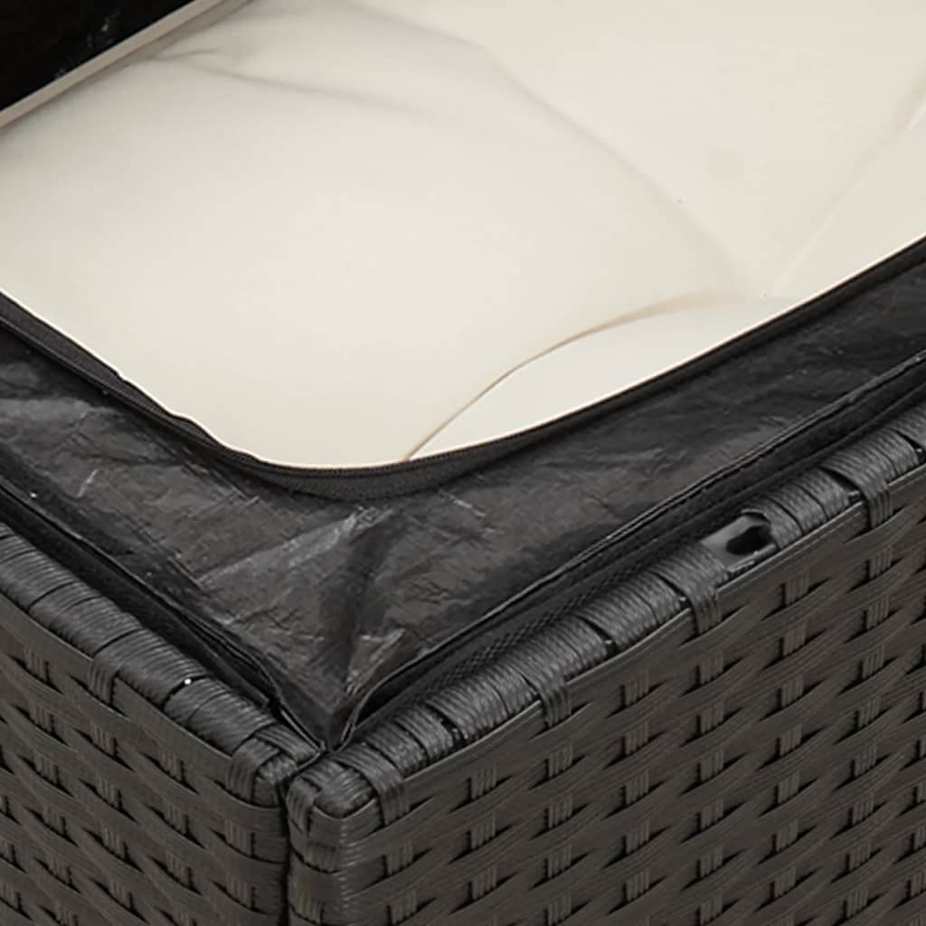 11-dijelni set vrtnih sofa od poliratana s jastucima crni