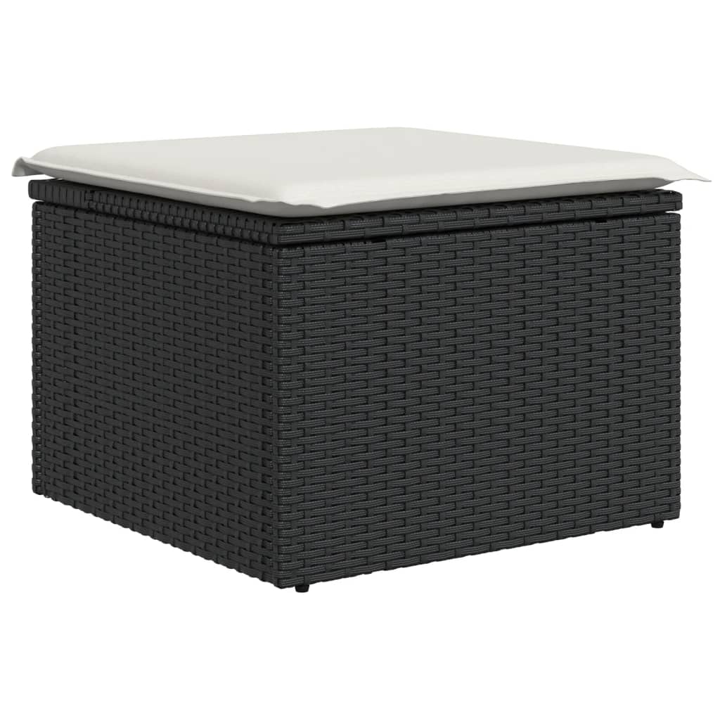 10-dijelni set vrtnih sofa s jastucima crni od poliratana