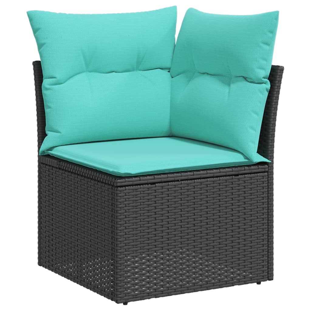 13-dijelni set vrtnih sofa s jastucima poliratan crni