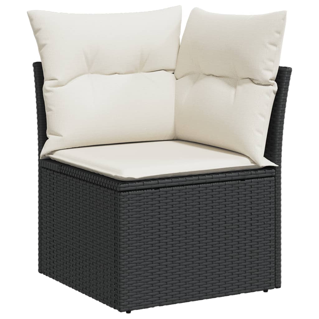 13-dijelni set vrtnih sofa s jastucima poliratan crni