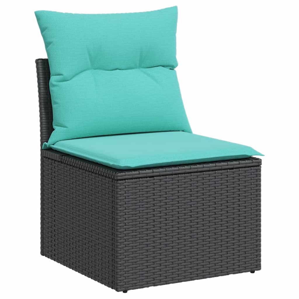 13-dijelni set vrtnih sofa s jastucima poliratan crni