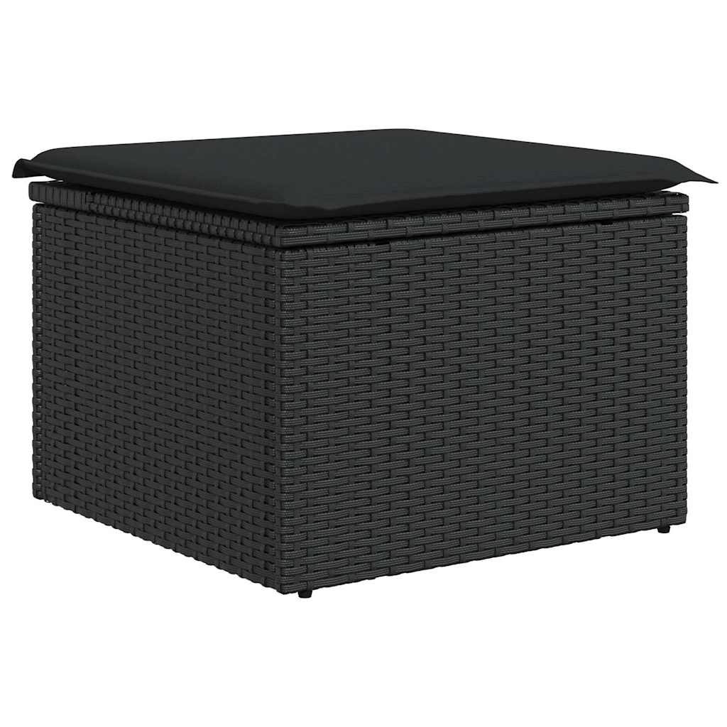 12-dijelni set vrtnih sofa od poliratana s jastucima crni