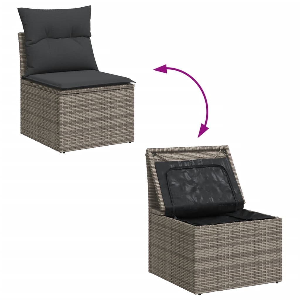 7-dijelni set vrtnih sofa sivi od poliratana