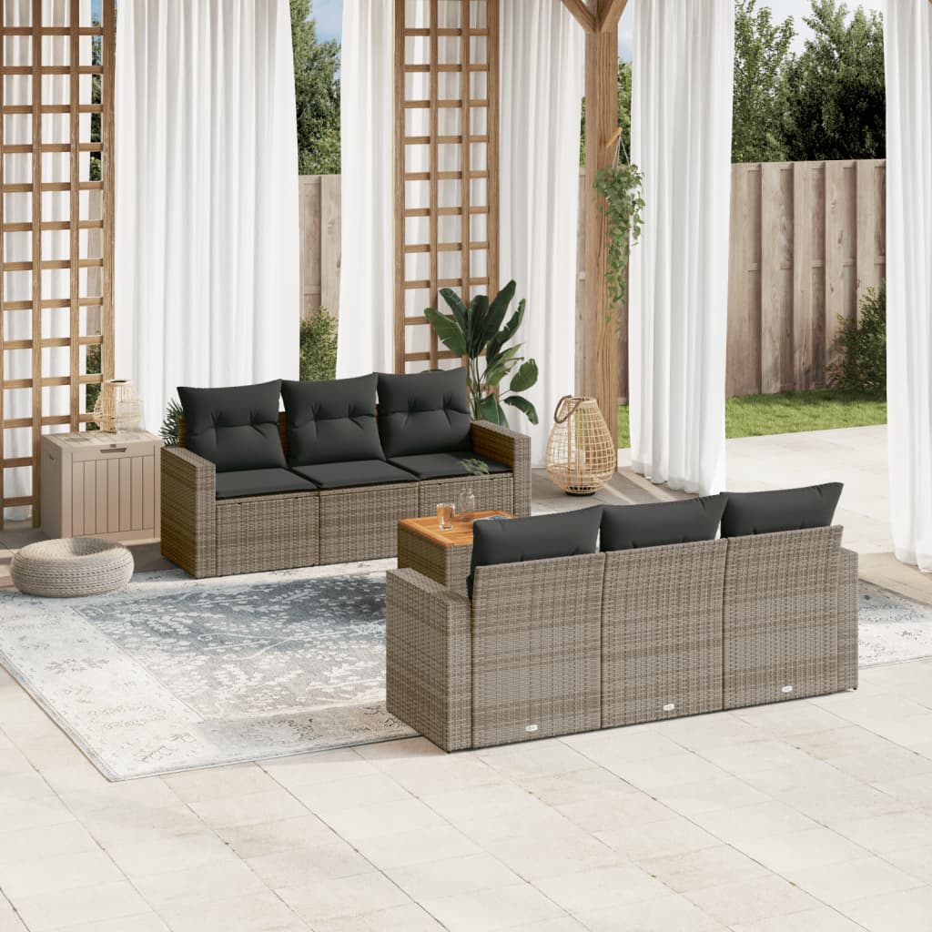7-dijelni set vrtnih sofa sivi od poliratana