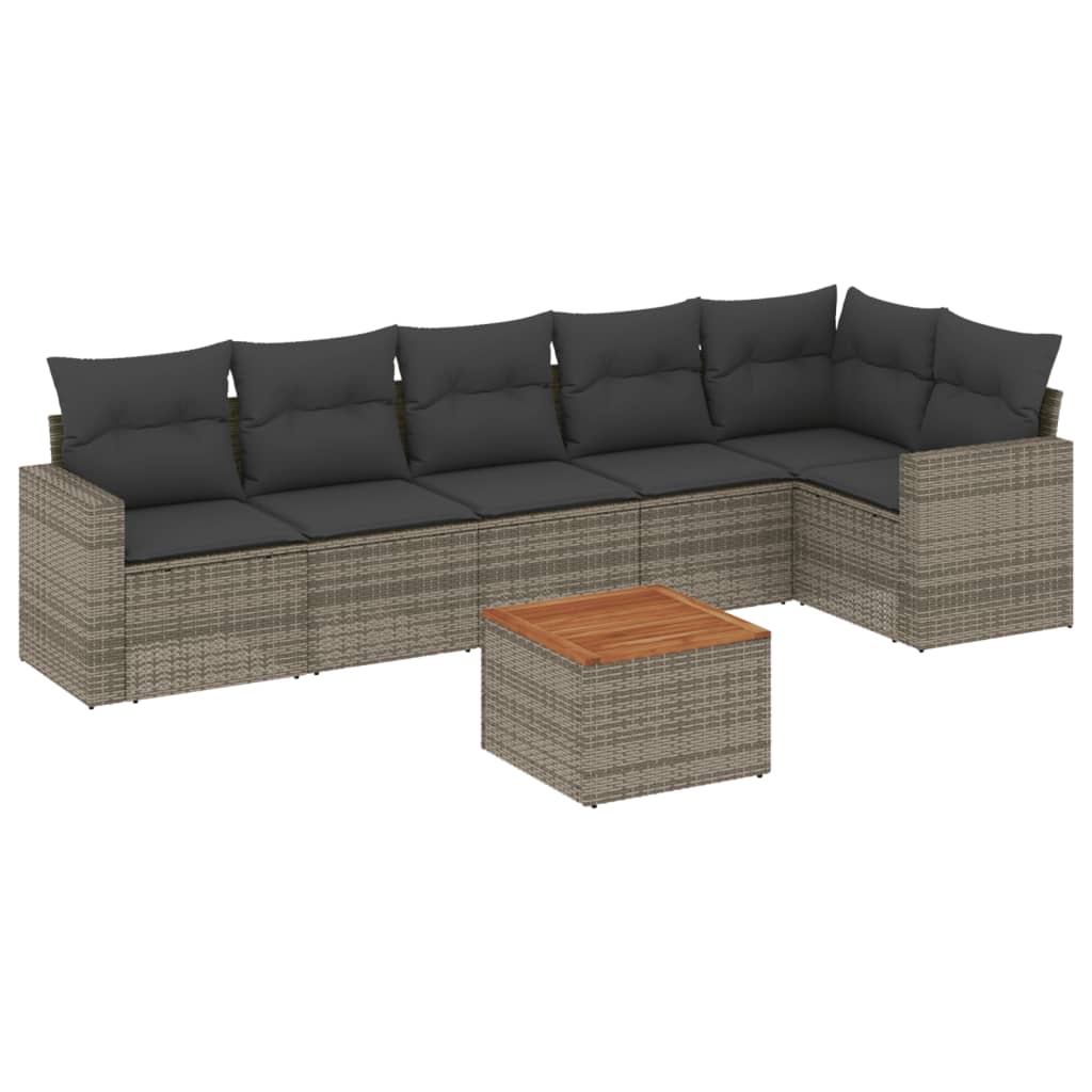7-dijelni set vrtnih sofa sivi od poliratana