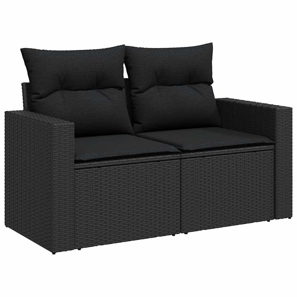12-dijelni set vrtnih sofa od poliratana s jastucima crni