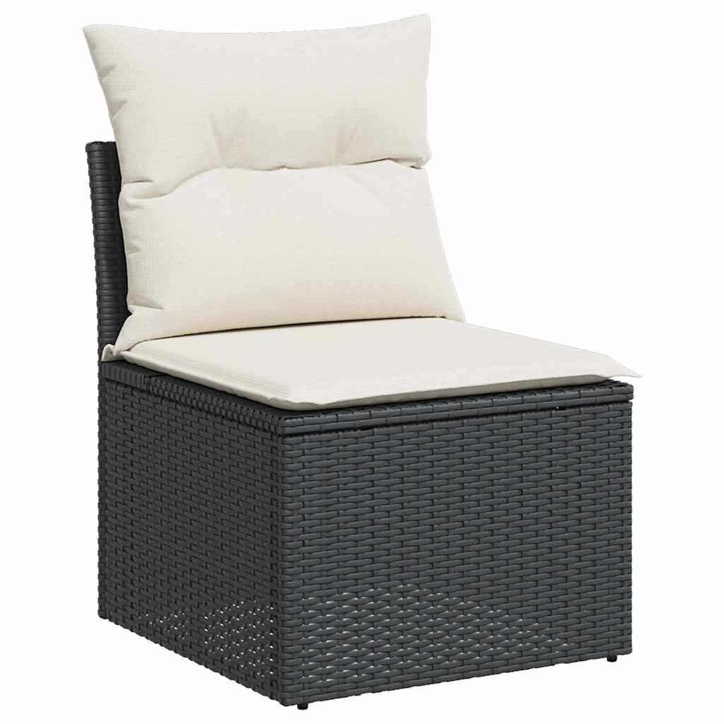 12-dijelni set vrtnih sofa od poliratana s jastucima crni