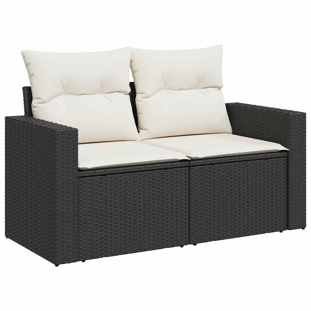 12-dijelni set vrtnih sofa od poliratana s jastucima crni