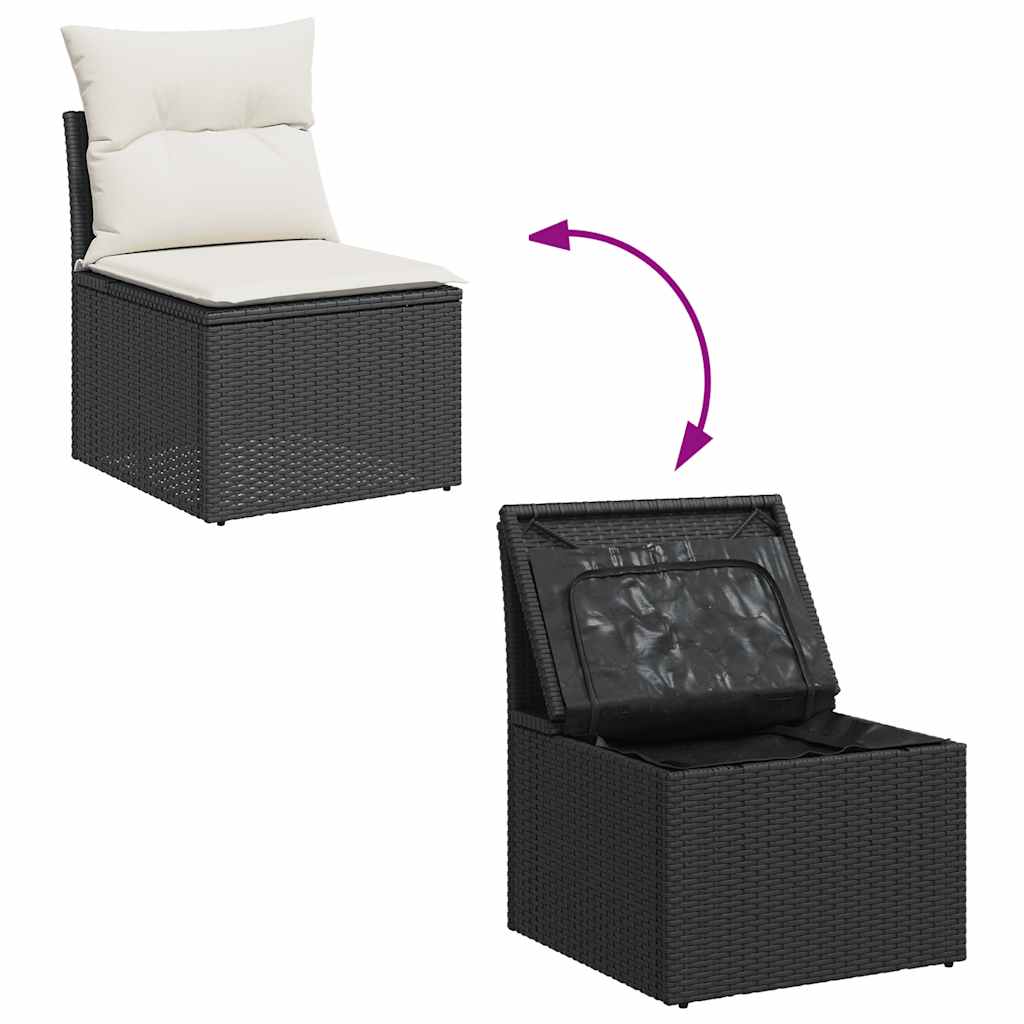 12-dijelni set vrtnih sofa od poliratana s jastucima crni