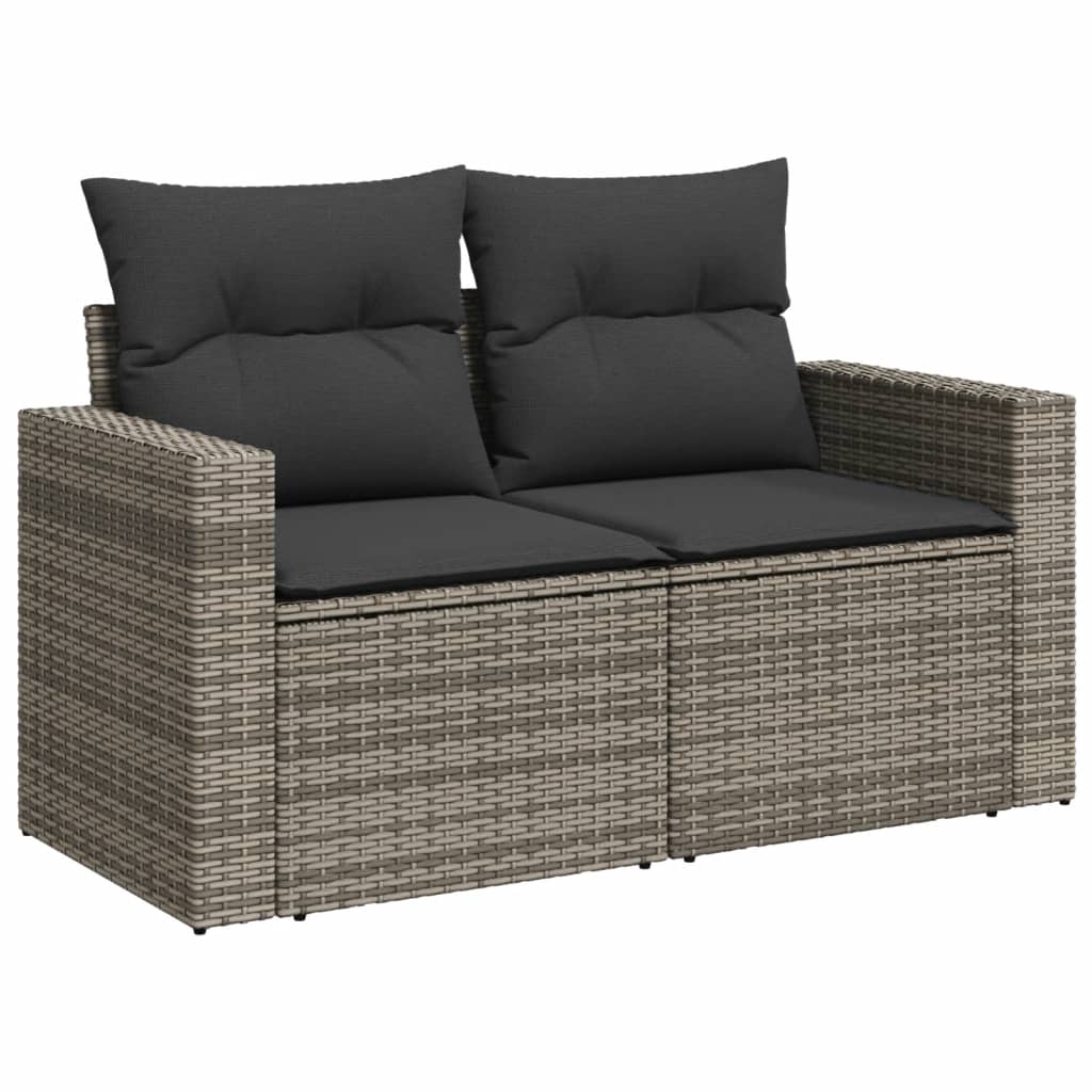 7-dijelni set vrtnih sofa sivi od poliratana