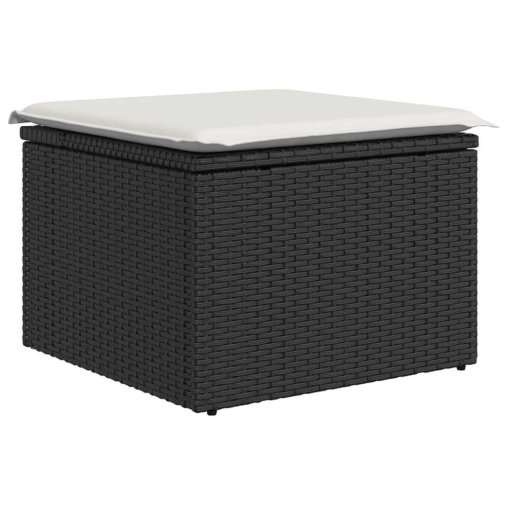 9-dijelni set vrtnih sofa s jastucima crni od poliratana