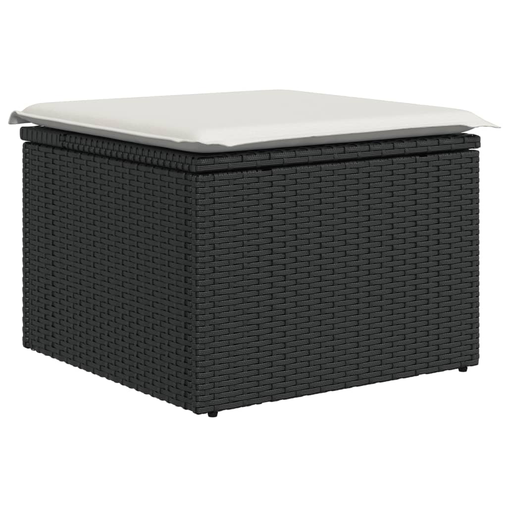 10-dijelni set vrtnih sofa s jastucima crni od poliratana