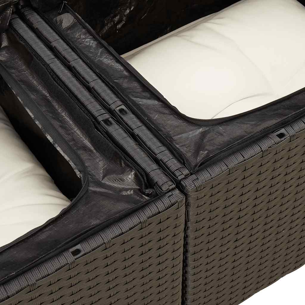 13-dijelni set vrtnih sofa s jastucima poliratan crni