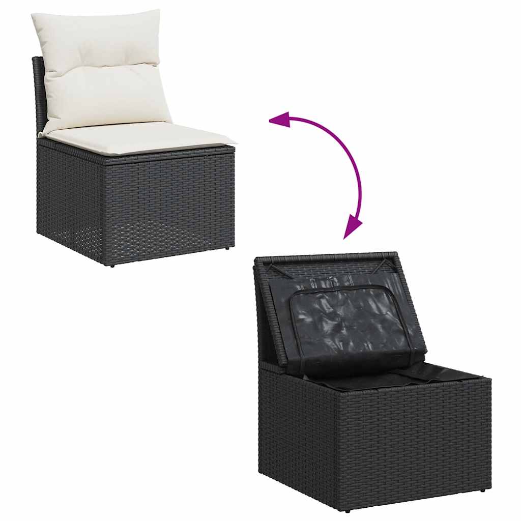13-dijelni set vrtnih sofa s jastucima poliratan crni