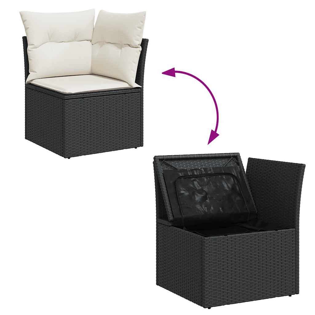 13-dijelni set vrtnih sofa s jastucima poliratan crni