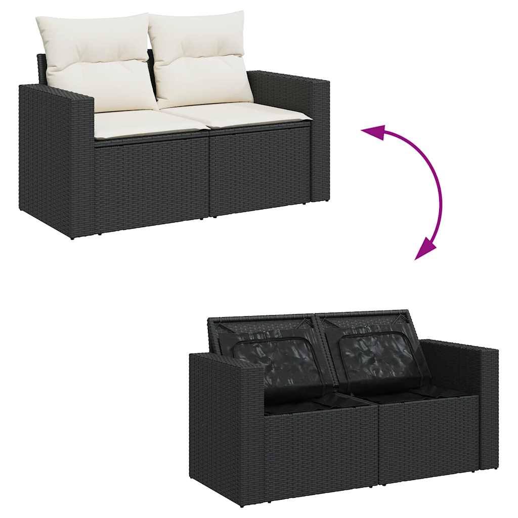 13-dijelni set vrtnih sofa s jastucima poliratan crni
