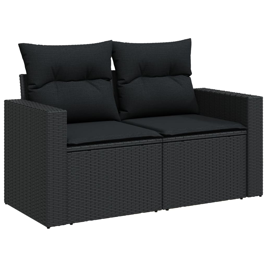 14-dijelni set vrtnih sofa s jastucima poliratan crni