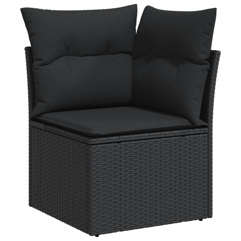 12-dijelni set vrtnih sofa od poliratana s jastucima crni