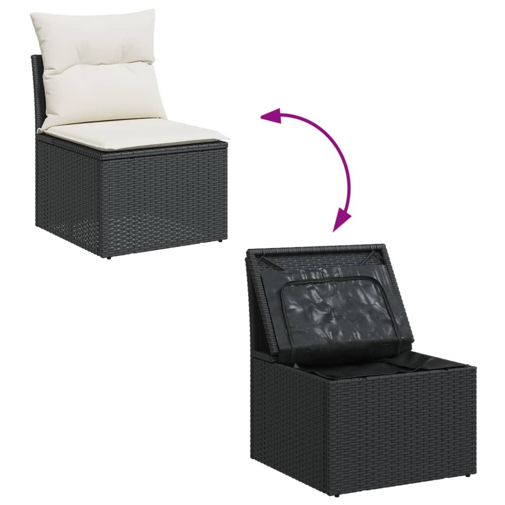 13-dijelni set vrtnih sofa s jastucima poliratan crni