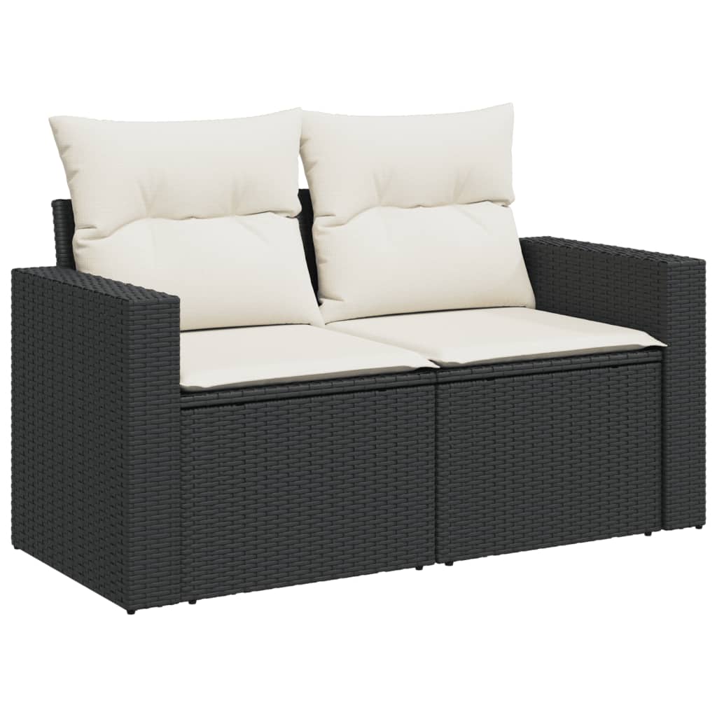 13-dijelni set vrtnih sofa s jastucima poliratan crni