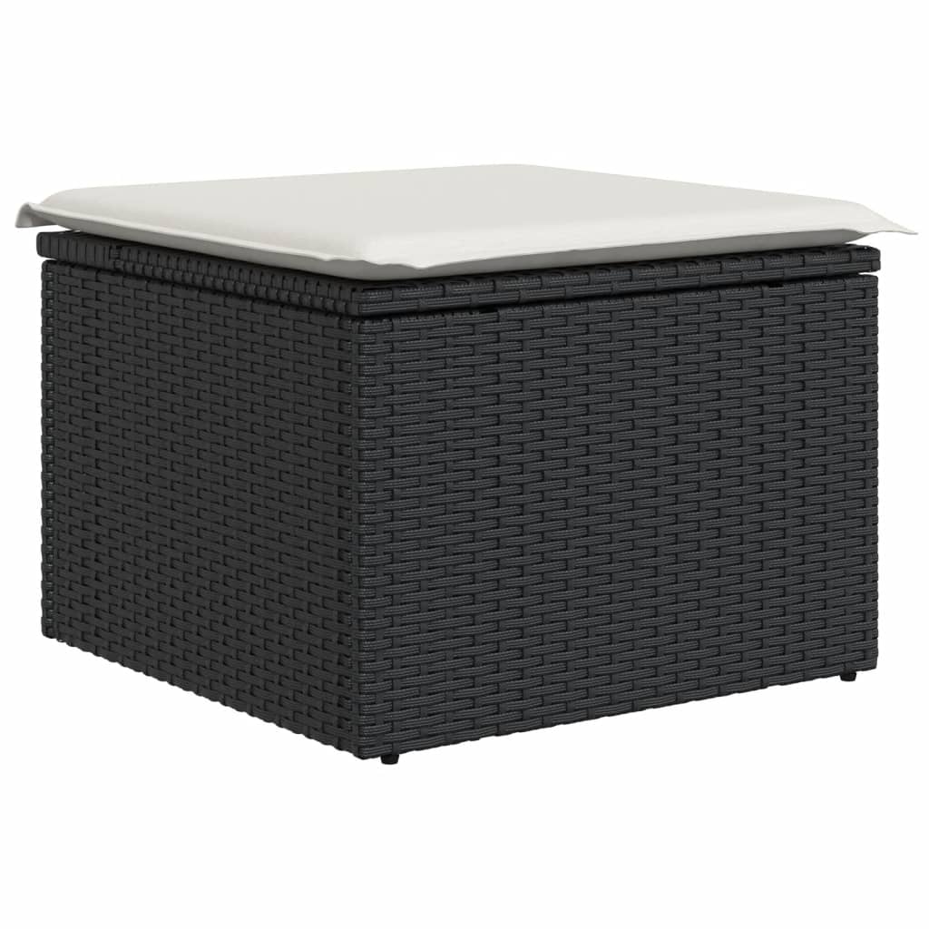 13-dijelni set vrtnih sofa s jastucima poliratan crni