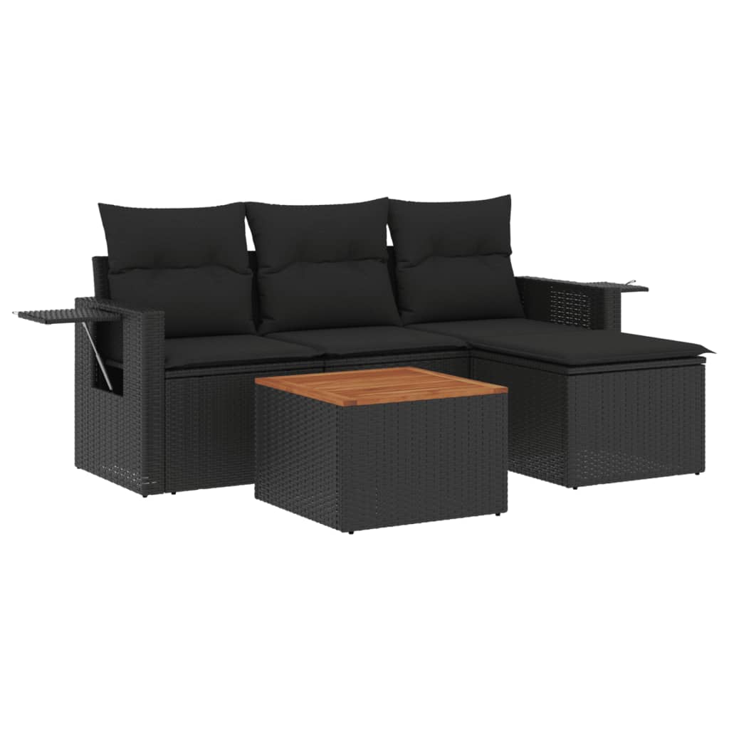 5-dijelni set vrtnih sofa s jastucima od poliratana