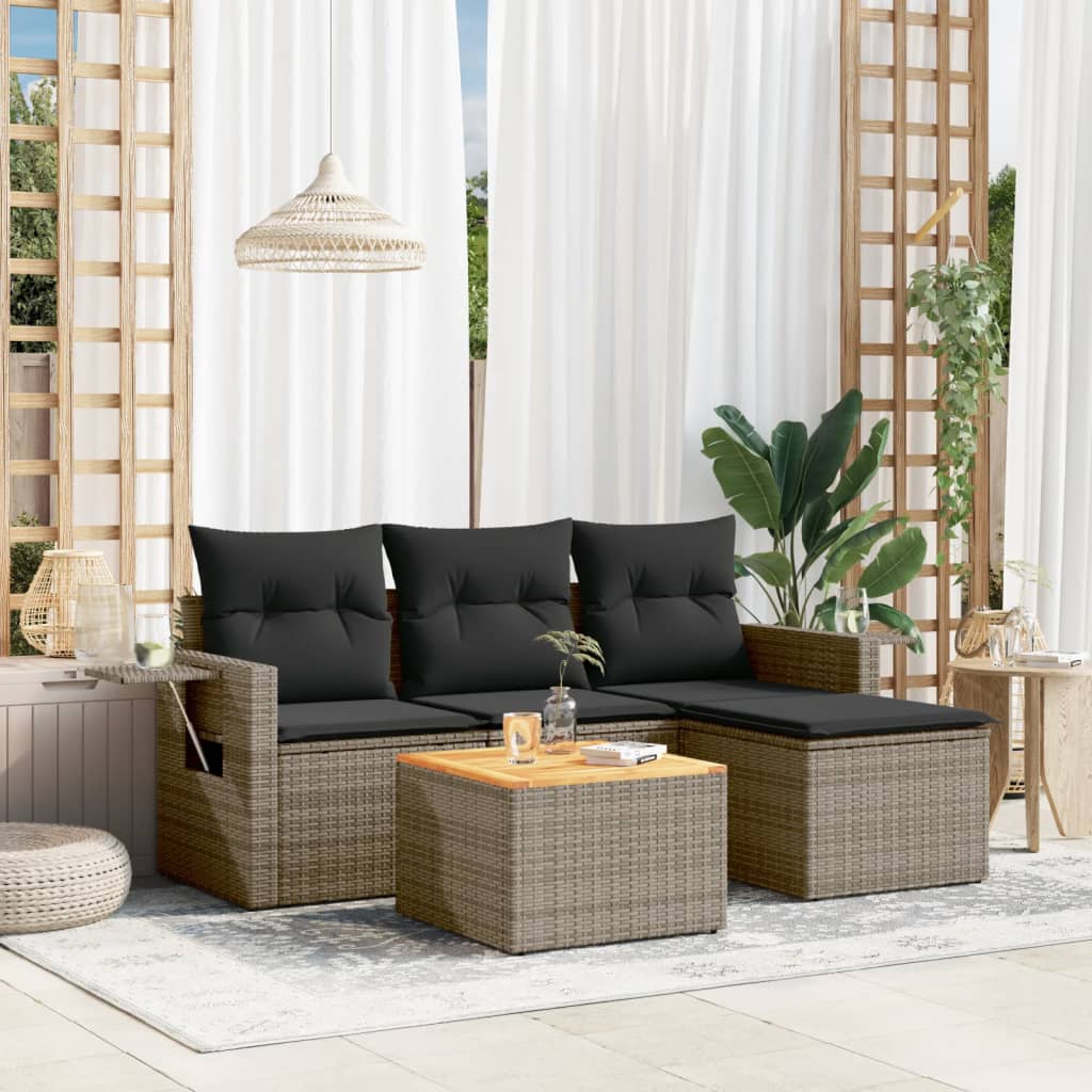 5-dijelni set vrtnih sofa s jastucima od poliratana