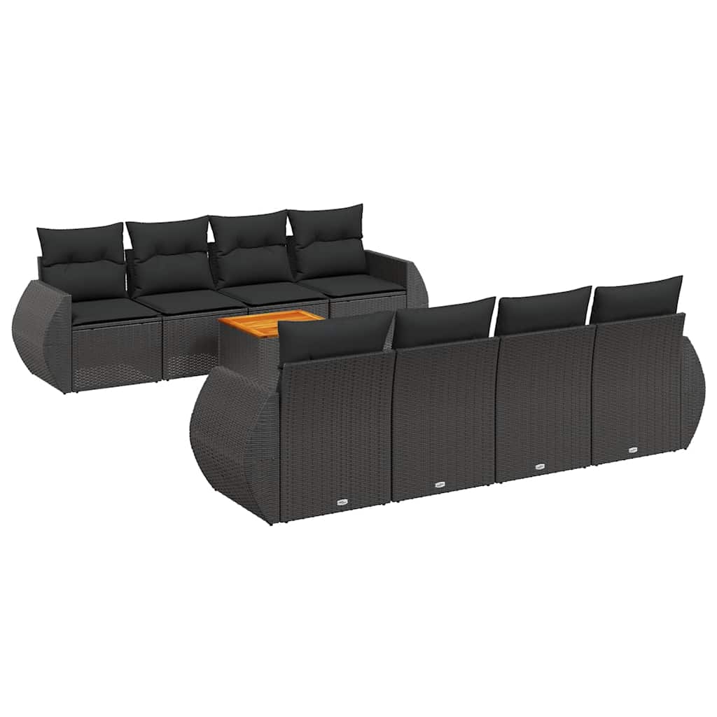 9-dijelni set vrtnih sofa s jastucima od poliratana