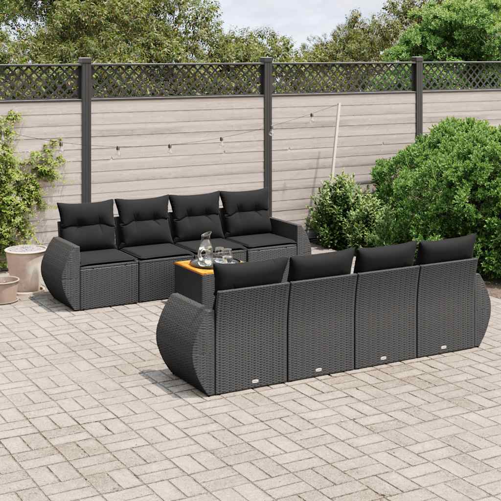 9-dijelni set vrtnih sofa s jastucima od poliratana